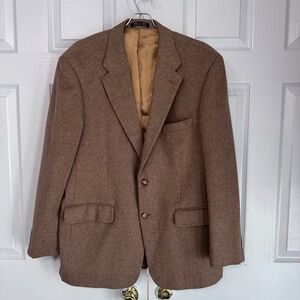Stafford Executive Men's 42R Camel Hair Blazer Brown 2-Button Sport Coat Classic